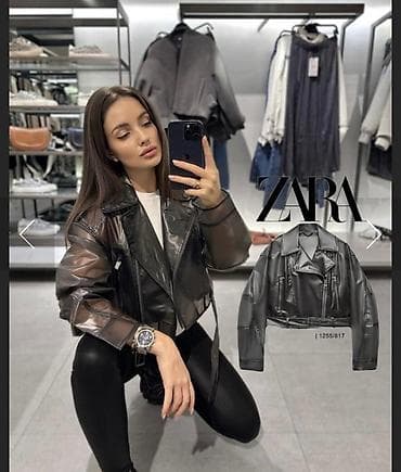papuce na platformu: Zara kratka jakna/kabanica za kišu S veličine. Model je bajker i u — 1
