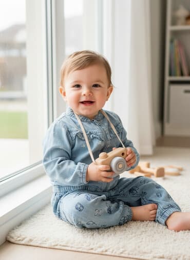 Dečiji komplet od svetlog teksasa (jakna + pantalone) - Dvoslojni