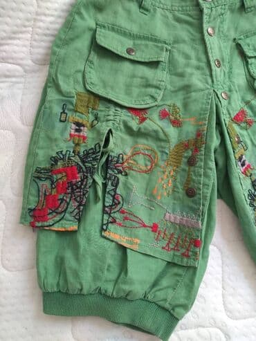 pepco lanene pantalone: Desigual sorts-bermude, materijal pamuk i lan, veoma zanimljiv model — 5