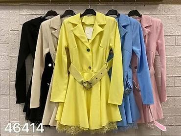 duge elegantne suknje: Elegantna mini haljina sa sakoi‑kragnom i pojasom - Kroj: struk — 7