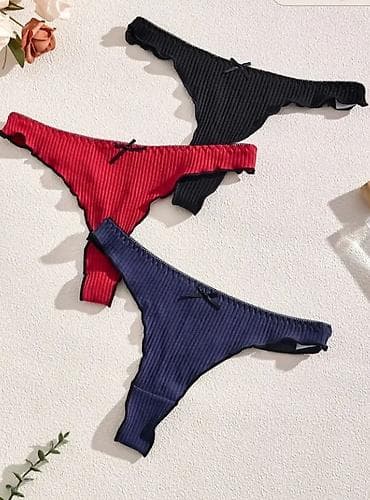 Men's Clothing: Ženske tanga gaćice – set od 3 komada - Model: tanga - Dizajn — 1