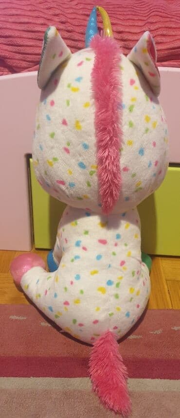 svetleca haljina za devojcice: TY BEANIE BOOS jednorog original plisana igracka Harmony. Ogromna — 5