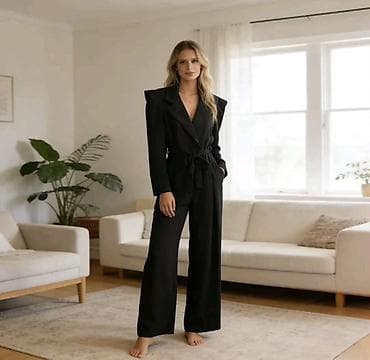 Sakoi: Elegantni ženski kombinezon sa sakom – model sa širokim nogavicama i — 1