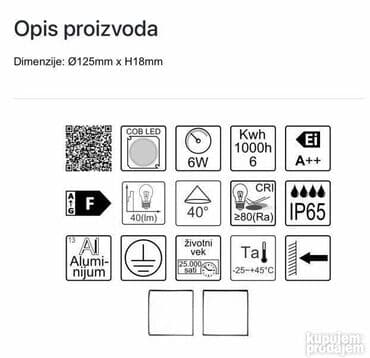 lupa sa svetlom: Zidna lampa, bоја - Siva, Novo — 4