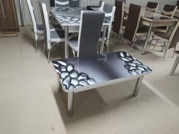 idea sto i stolice: Sto - 80cm Metal noge Ploca univer Staklo 4mm stolica - metal - eko — 12