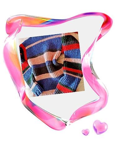 dzemper na engleskom: Džemper novi ručno pleteni vel XL. Obim grudi 90 cm, dužina 66 cm — 1