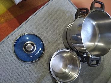 slavski komplet: Set inox posuđa 18/10 – lonci i šerpe sa poklopcem korisceni par puta — 1