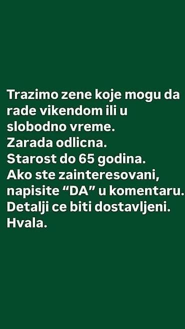 posao pancevo: Posao – prilika za žene - Tražimo žene koje mogu da rade vikendom ili — 1