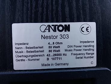 Speakers & Sound Systems: Canton Nestor 303 br.2. -ispravne zv.kutije. -desni visokotonac ima — 4