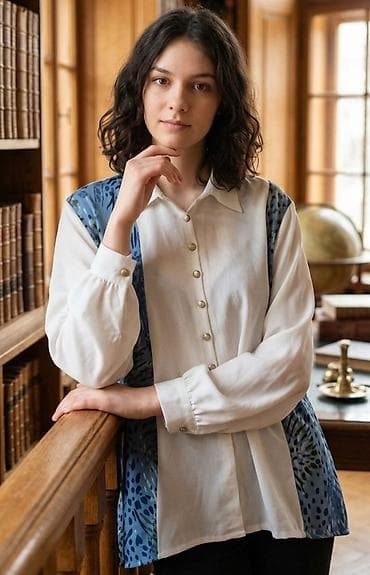 Ženska košulja sa dekorativnim panelima - Model: klasična košulja