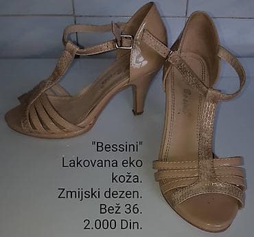 kompako obuca katalog: Bessini ženske sandale na štiklu - Materijal: lakovana eko koža - — 2
