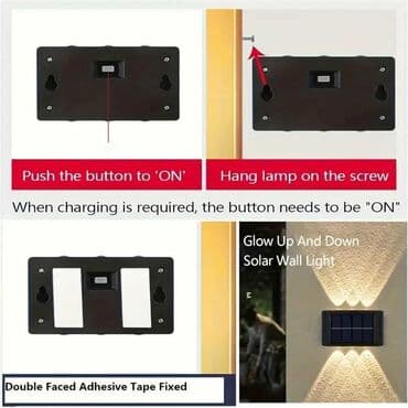 neprodate sofe u pola cene: 6 LED solarnih zidnih svetala za spoljnu upotrebu/2 komada. Opremljen — 8