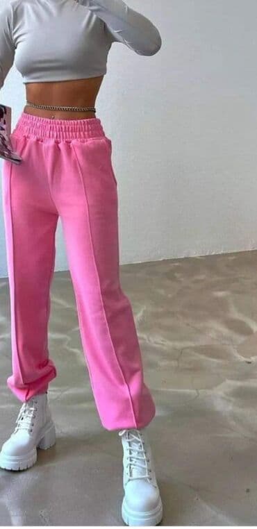 zenske trenerke guess: Trenerke donji deo sa stepom po sredini nogavica. Roza,braon — 2