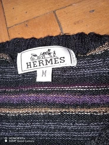 turska obuca perla: Ženska majica dugih rukava, veličina M. Model sa V-izrezom i patchwork — 1
