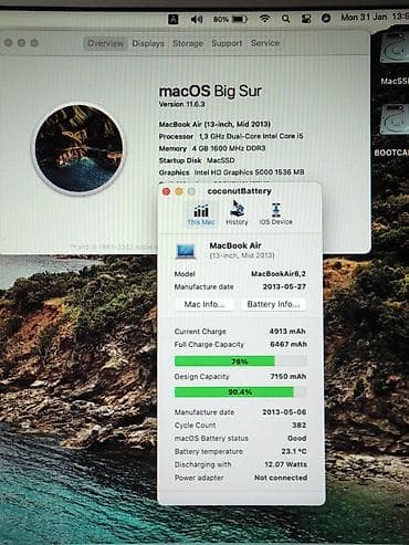 mini smart telefoni: Prodajem apple macbook air mid 2013 8/256gb racunar je potpuno — 10