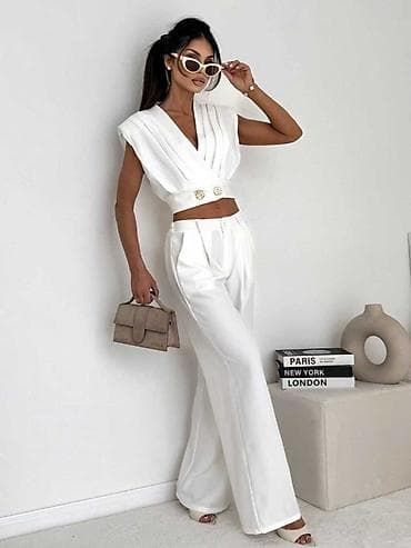 Lične stvari: 🔥Ženski elegantni komplet – prsluk crop i široke pantalone
✅3200 din — 4