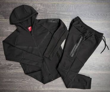 crno sivi tech fleece: Komplet, 2XL (EU 56), L (EU 52), M (EU 50), Nike, bоја - Šareno, Flis — 3