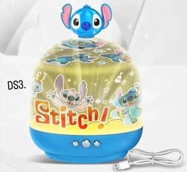 Nameštaj: Novo Stitch i Labubu led dečija lampa- projektor Uzrast: 3+ 2800din — 4