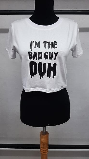 Majica BILLIE EILISH BAD GUY, crop top bela odmah dostupana u velicini na lalafo.rs Majica BILLIE EILISH BAD GUY, crop top bela odmah dostupana u velicini