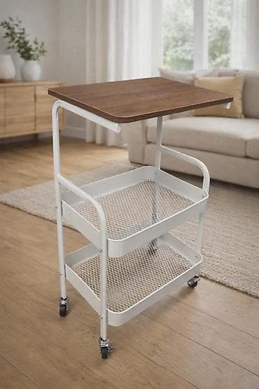 Kids' furniture: Moderan stočić sa točkićima – višenamenska polica/količar za odlaganje — 2