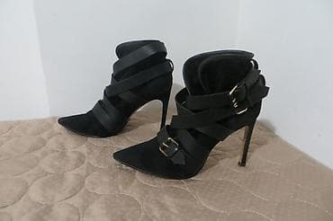 crne stikle na vezivanje: BALMAIN PARIS br 38 ITALY bez mana greske mozda jednom obuvene — 3