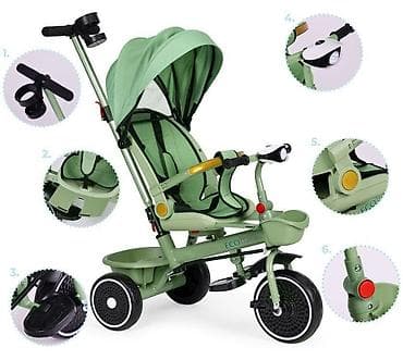 pepco garderoba za bebe: 2u1 tricikl sa rotirajućim sedištem i sklopivom tendom – Green — 5