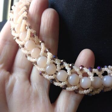 h: Pearl necklace, Handmade, Material: Pearl, Beads — 3