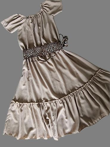 kompleti od viskoze: Bež midi haljina Novo - Stil: romantična, lepršava midi haljina sa — 3