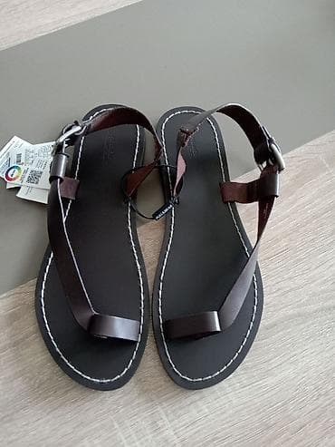 sandale za vodu: PULL&BEAR kožne sandale – tamno braon.Proizvodjač Španija. - — 1