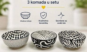 Kuhinjska oprema: Keramičke činije – set od 3 komada - Materijal: kvalitetna keramika — 2