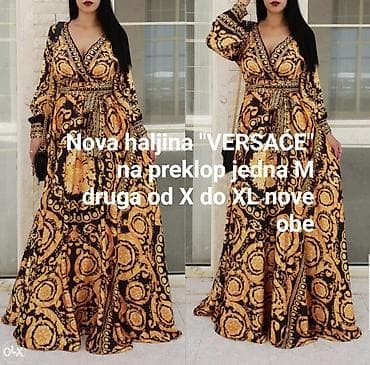 Haljina „VERSAĆE” stil – na preklop - Dugi model sa V-izrezom i dugim