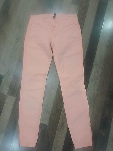 bodi s: Ženske pantalone – skinny kroj, breskva/koral roze boja - Model: uske — 2