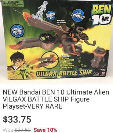 Bandai ben 10 ultimate alien VILGAX battle ship. Brod - vozilo igracka