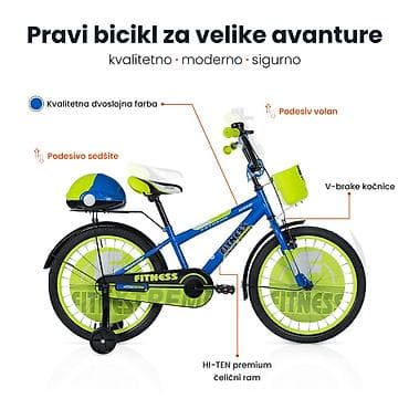Dečija bicikla 20'' Fitness plavo-zelena za dečake Šifra proizvoda