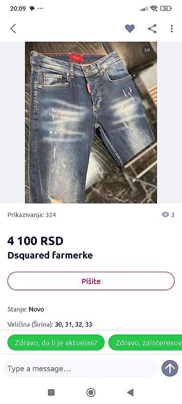 cizme emelie strandberg: Farmerke, Dsquared2, bоја - Svetloplava — 6