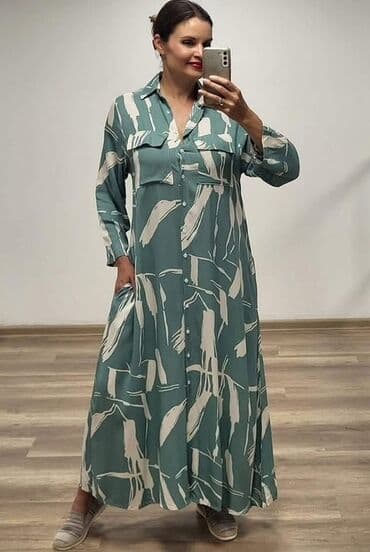 mokasine beograd: One size, bоја - Zelena, Oversize, Dugih rukava — 1