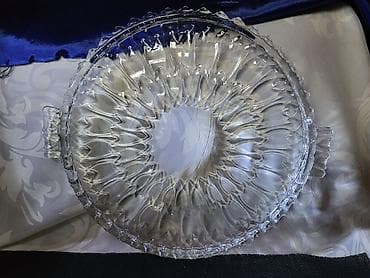 Plato nov iz 80ih.godina,kristal,led kristal za torte,kolace. Nov — 4