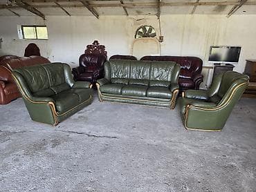 dekor platno za namestaj: Komplet kožne garniture za dnevnu sobu – 1 - Sastav: trosed, dvosed i — 4