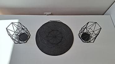 kovani ukrasi: JYSK Dva Svećnjaka NORDIC Ø16xV19cm crna + Sinsay ukrasna činija crna — 10