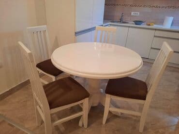 lidl sto i stolice: Baluster fi 100+30 stolice tarabice meblo braon fantazija 604 Cena — 1