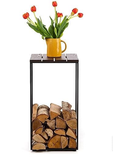 Police: Stalak za ogrev sa gornjom policom - Moderan, minimalistički dizajn — 1