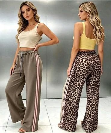 hogert pantalone: Ženske pantalone. Ravne,lepršave nogavice sa sportskim detaljima sa — 2