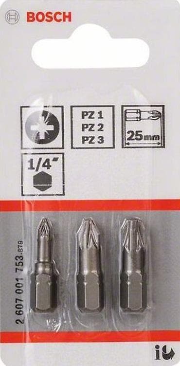 3-delni set bitova Extra-Hard (PZ) - PZ1; PZ2; PZ3; 25 mm. Ako zelite