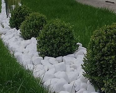 drvene klupe: Dekorativni beli oblutci – pakovanje u vreći - Materijal: prirodni — 2