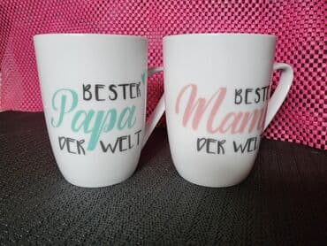 porcelanske solje za caj: Solje nove porcelanske mama,tata. Solje univerzalne obe u ceni — 2