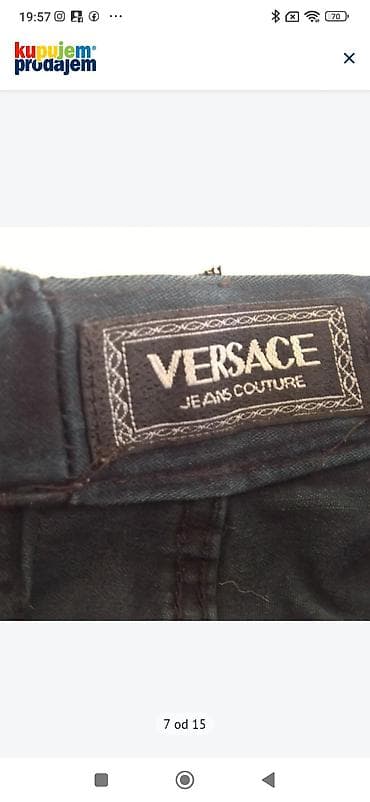 odeća za punije muškarce: Farmerke, Versace, bоја - Tamnoplava — 5