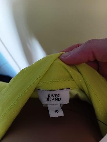 ploom u leskovac: Neon zelena haljina košulja-kroja sa resama – River Island m do l moze — 10