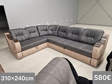 trpezarijske stolice krusevac cena: Ugaone garniture – više modela i dimenzija - Model 1: siva plišana — 4
