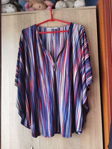 elegantne tunike za punije dame: XL, Poliester, Prugasti, bоја - Šareno — 1