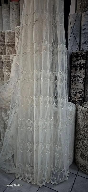 posteljina po meri: Zavese od tila sa bogatim vezom – više dezena - Materijal: proziran — 3